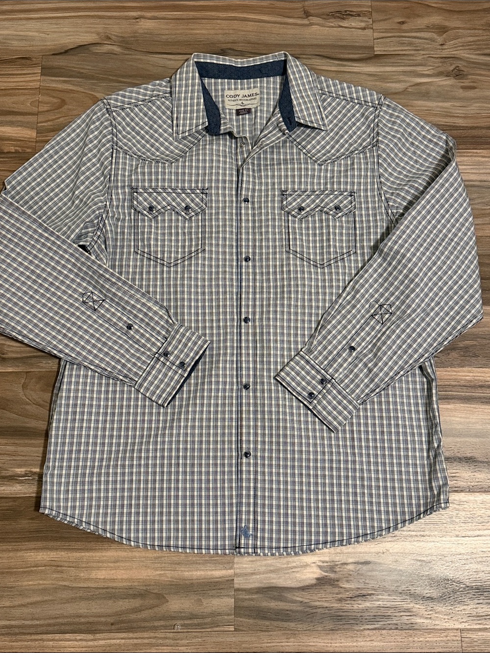 Cody James Shirt Mens XL Blue Black Plaid L/S Pearl Snap Western Flip Cuff NWT